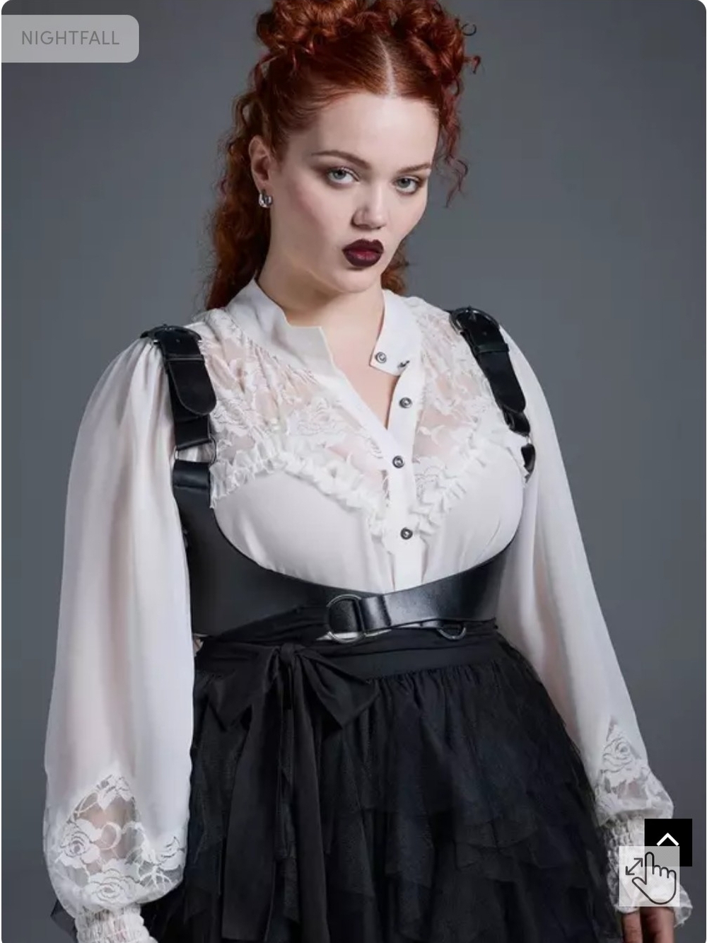 Torrid Nightfall Black Ribbon Tie Faux Leather Harness Size 2 18/20